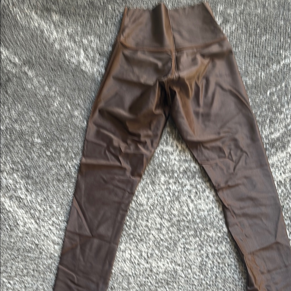 DYI Brown shiny High-Waisted Leggings